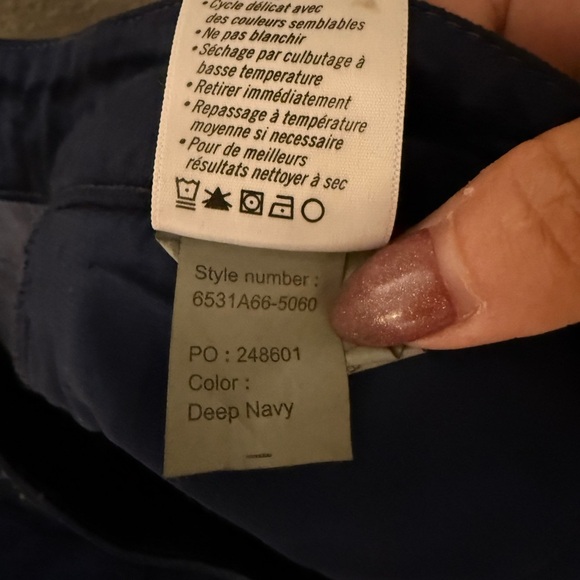 PAIGE Cindy Navy Blue Twisted seams and slit straight leg Velvet pants - Picture 7 of 9